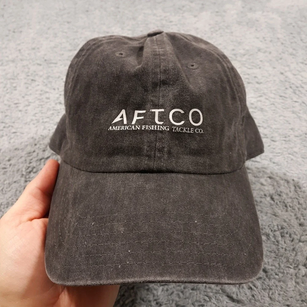 AFTCO Hat Cap Strap Back Mens Adjustable Gray American Fishing Tackle Co